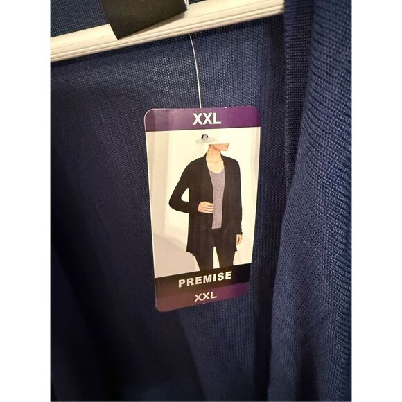 Premise Navy Open Front Waterfall Cardigan sz XXL NWT - Picture 3 of 7